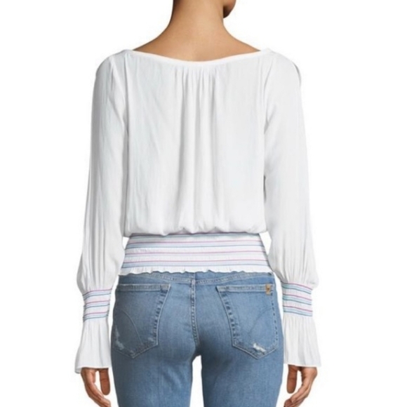 Ramy Brook Nellie Smocked Split Sleeve Top X-small - Picture 3 of 11